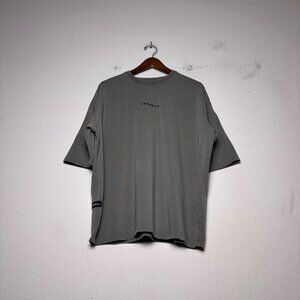 Young LA Short Sleeve Casual Gymwear Shirt Men M Running Training Grey Black